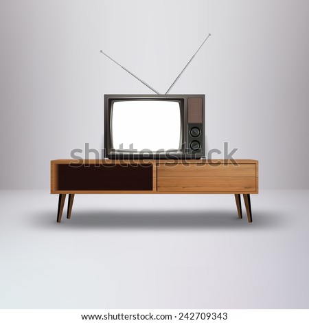 Blank Retro television Vector Illustration 