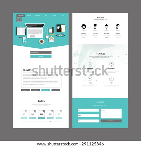 One Page Website Template and Header Designs