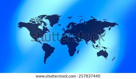 Title world map blue background