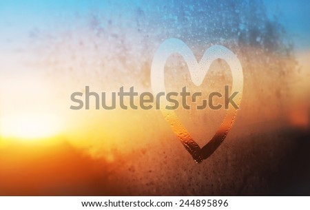 heart on the glass Foto stock © 