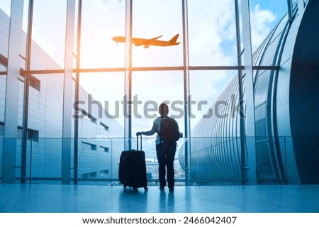 Similar – Image, Stock Photo Unrecognizable traveling woman in forest