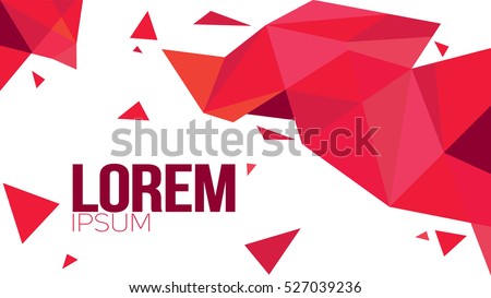 Red Paper Origami Polygonal Shape vector background. Abstract geometric illustration with place for text