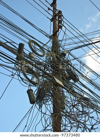 Similar – Image, Stock Photo cord Chaos Muddled Cable