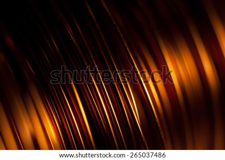 Closeup of copper coil wiring