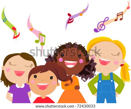 Kids Singing - Vector - 72430033 : Shutterstock