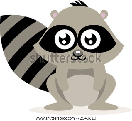 Cute Raccoon - Vector - 72540610 : Shutterstock