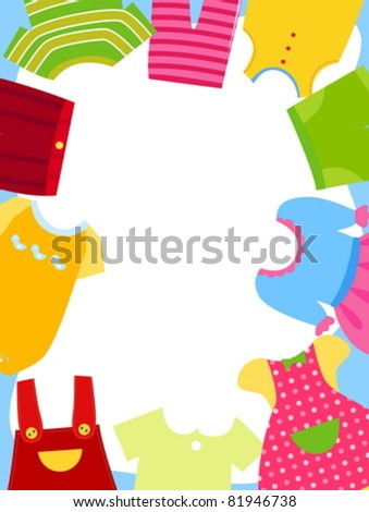 Kids Clothes Frame Stock Vector Illustration 81946738 : Shutterstock
