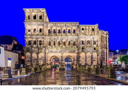 Trier, Germany. The Black Gate. Famous large Roman city gate. Foto d'archivio © 