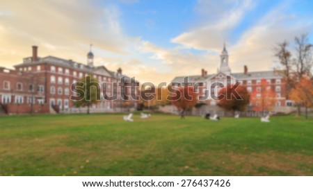 Blurred background of undergrad a traditional college campus on the eastern seaboard of the USA.