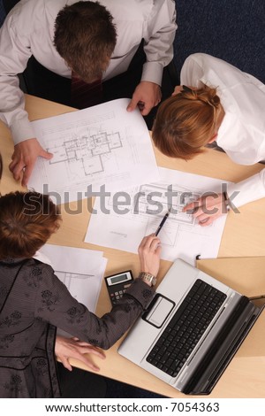 architect,clients,blueprints