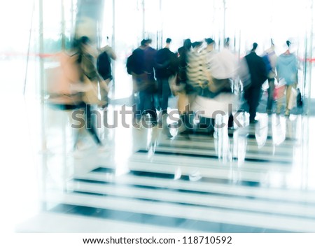 city business people moves in the office lobby, abstract blurred motion