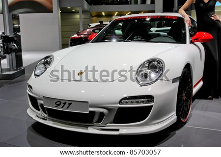 GUANGZHOU, CHINA - DEC 27: Porsche 911 sport car on display at the 8th China international automobile exhibition. on December 27, 2010 in Guangzhou China.