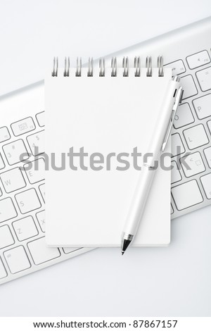 a memo pad on the desk