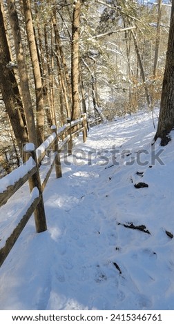 Image, Stock Photo Snowy hiking trail with legs