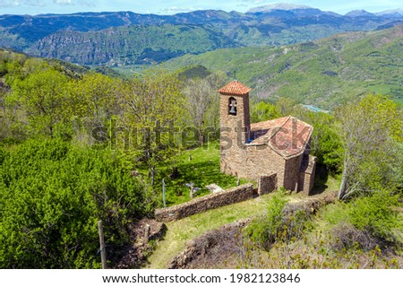 Church of the Mother of God of the Snows of Irgo de Tor belonging to the term of Pont de Suert. Vall De Boi Spain Stok fotoğraf © 