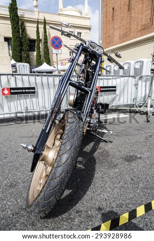 BARCELONA, SPAIN - JULY 04, 2015: Harley Davidson customized for exhibition during BARCELONA HARLEY DAYS 2015.
