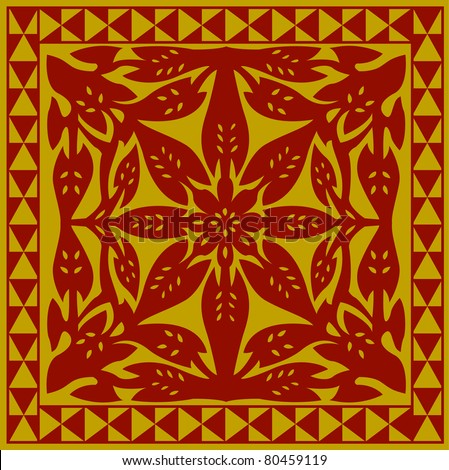 Retro Tropical Royal Hawaiian Quilt Background Vector Illustration