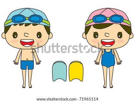 Swimming Class Stock Vector Illustration 71965114 : Shutterstock