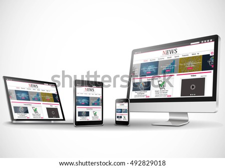 Vector multiple devices with business news internet web site
