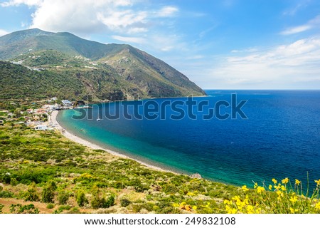 An amazing view of Filicudi island, Aeolian Islands, Sicily, Italy.