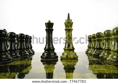 Opposition of chess queen and king