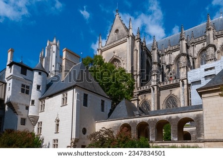 NANTES, FRANCE - SEPTEMBER 12, 2017: architectural elements, Cathedral of St. Peter and St. Paul of Nantes, Nantes Cathedral, France Stock fotó © 