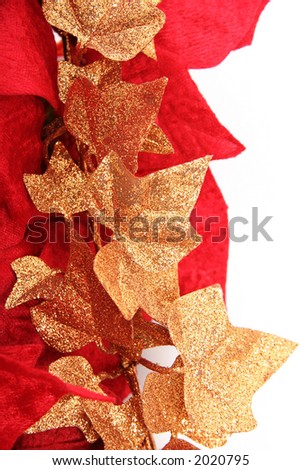 close-up of christmas ornament with white background