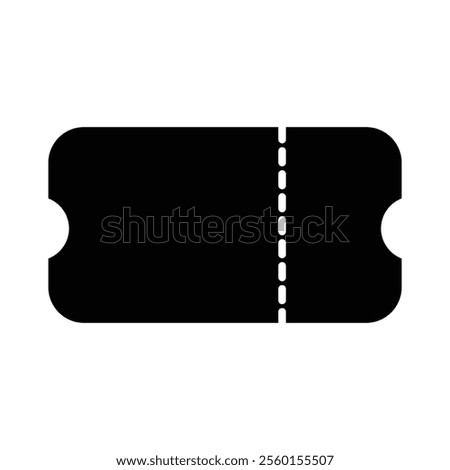 Ticket icon, tear-off coupon, isolated transparent