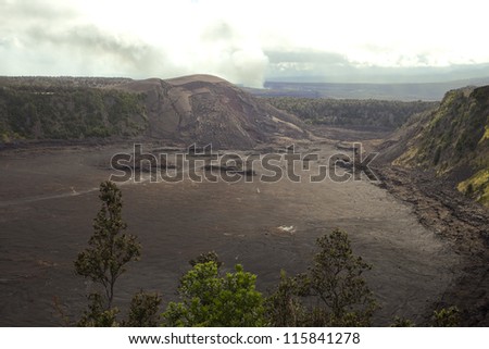 Kilauea volcano crater, Hawaii Volcanoes National Park, Big Island of Hawaii