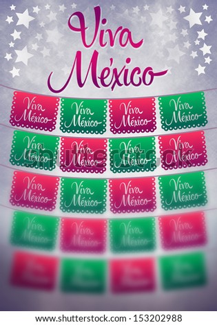 Viva mexico poster - mexican paper decoration - copy space