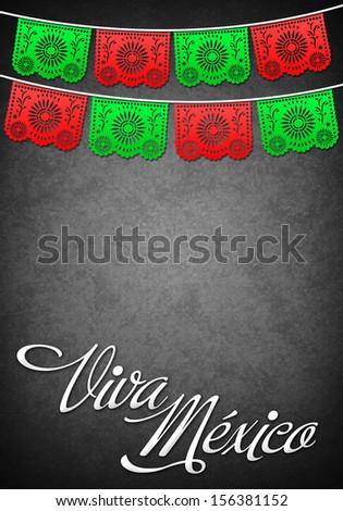 Viva Mexico - Mexican decoration poster template - copy space