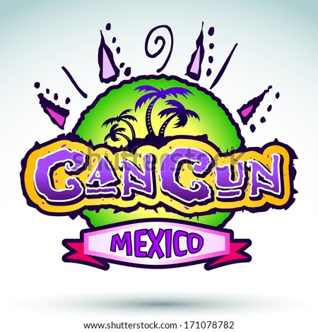 Cancun Mexico - Vector Badge - Emblem - 171078782 : Shutterstock