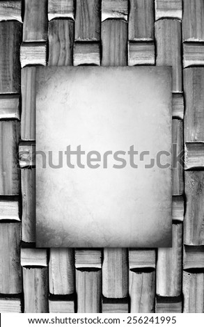 Vintage Old wood tile texture background with white poster - ready for your text