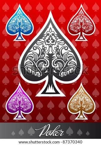 Decorative Vector Poker Spade Icon - 87370340 : Shutterstock