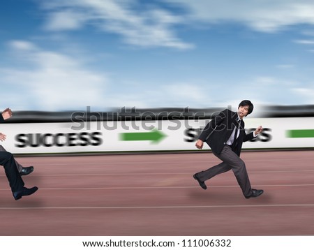 Businessman run to success