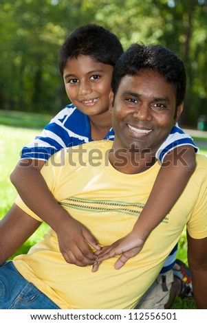 Outdoor portrait of a indian family