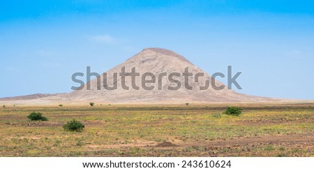 Arid landscape near buracona in Sal Island Cape Verde Cabo Verde