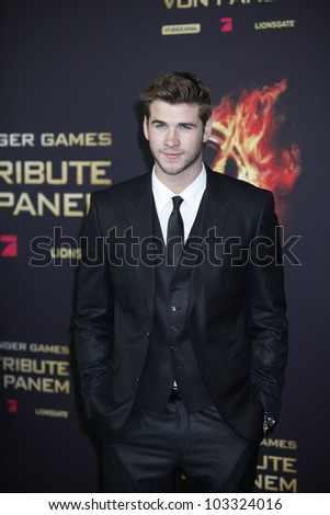 BERLIN - MAR 16: Liam Hemsworth is at the Hunger Games premiere on March 16, 2012 in Berlin, Germany
