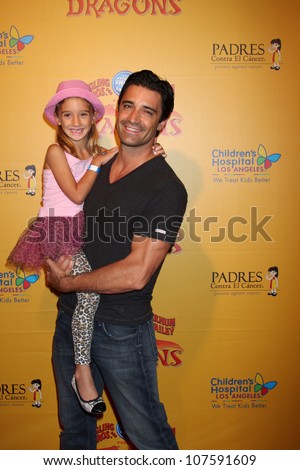 LOS ANGELES - JUL 12:  Gilles Marini and daughter arrives at 'Dragons' presented by Ringling Bros. & Barnum & Bailey Circus at Staples Center on July 12, 2012 in Los Angeles, CA