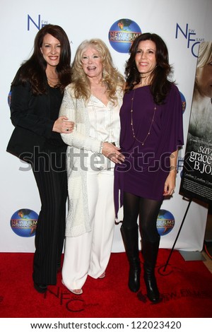 LOS ANGELES - DEC 13:  Joely Fisher, Connie Stevens, Tricia Leigh Fisher arrive to the 'Saving Grace B. Jones' Premiere at ICM Screening Room on December 13, 2012 in Century City, CA