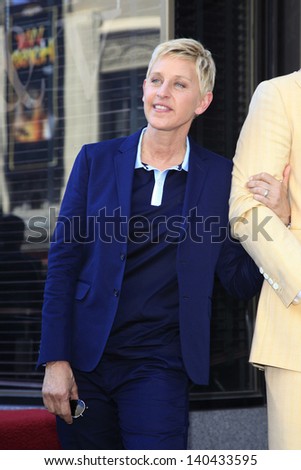 LOS ANGELES - MAY 13: Ellen DeGeneres at a ceremony where Steve Harvey is honored with a star on the Hollywood Walk Of Fame on May 13, 2013 in Los Angeles, California