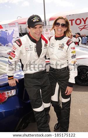 LONG BEACH - APR 1: Sam Witwer, Tricia Helfer at the 37th Annual Toyota Pro/Celebrity Race Practice Day on April 1, 2014 in Long Beach, California
