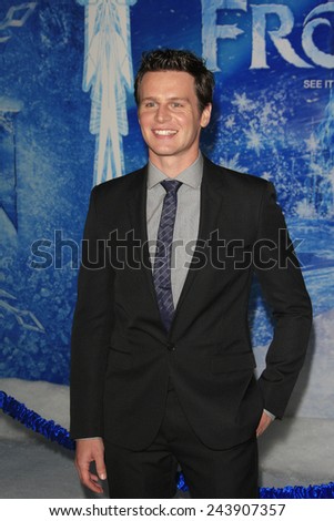 LOS ANGELES - NOV 19: Jonathan Groff at the premiere of Walt Disney Animation Studios\' \'Frozen\' at the El Capitan Theater on November 19, 2013 in Los Angeles, CA