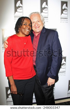 LOS ANGELES - JAN 28: Marcia Thomas, Paul Brownstein at the 30th Anniversary of \'We Are The World\' at The GRAMMY Museum on January 28, 2015 in Los Angeles, California