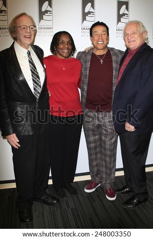 LOS ANGELES - JAN 28: Ken Kragen, Marcia Thomas, Smokey Robinson, Paul Brownstein at the 30th Anniversary of \'We Are The World\' at The GRAMMY Museum on January 28, 2015 in Los Angeles, California