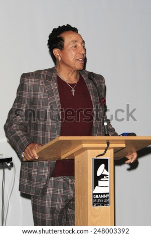 LOS ANGELES - JAN 28: Smokey Robinson at the 30th Anniversary of \'We Are The World\' at The GRAMMY Museum on January 28, 2015 in Los Angeles, California