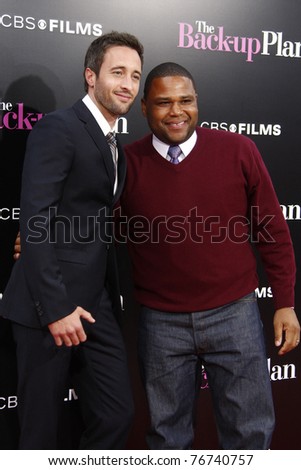 LOS ANGELES - APR 21:  Alex O\'Loughlin and Anthony Anderson at the premiere of CBS Films\' \'The Back-up Plan\' held at the Regency Village Theatre in Westwood, Los Angeles, CA on April 21, 2010.