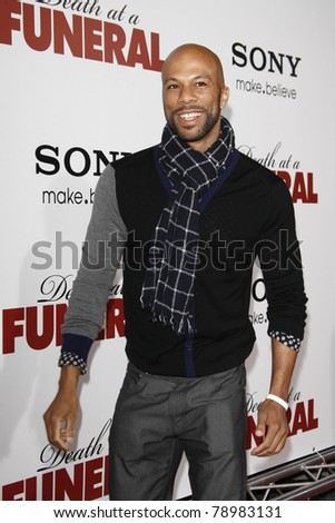LOS ANGELES - APR 12: Common at the World Premiere of \'Death At A Funeral\' held at the Arclight Theater in Los Angeles, California on April 12, 2010.