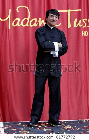 LOS ANGELES - JAN 11: Jackie Chan wax figure at the Jackie Chan wax figure unveiling at Madame Tussauds Hollywood in Los Angeles, California on January 11, 2010