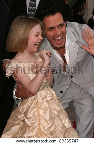 LOS ANGELES - APRIL 18: Dakota Fanning, Marc Anthony at the \'Man On Fire\' premiere on April 18, 2004 in Westwood, Los Angeles, California